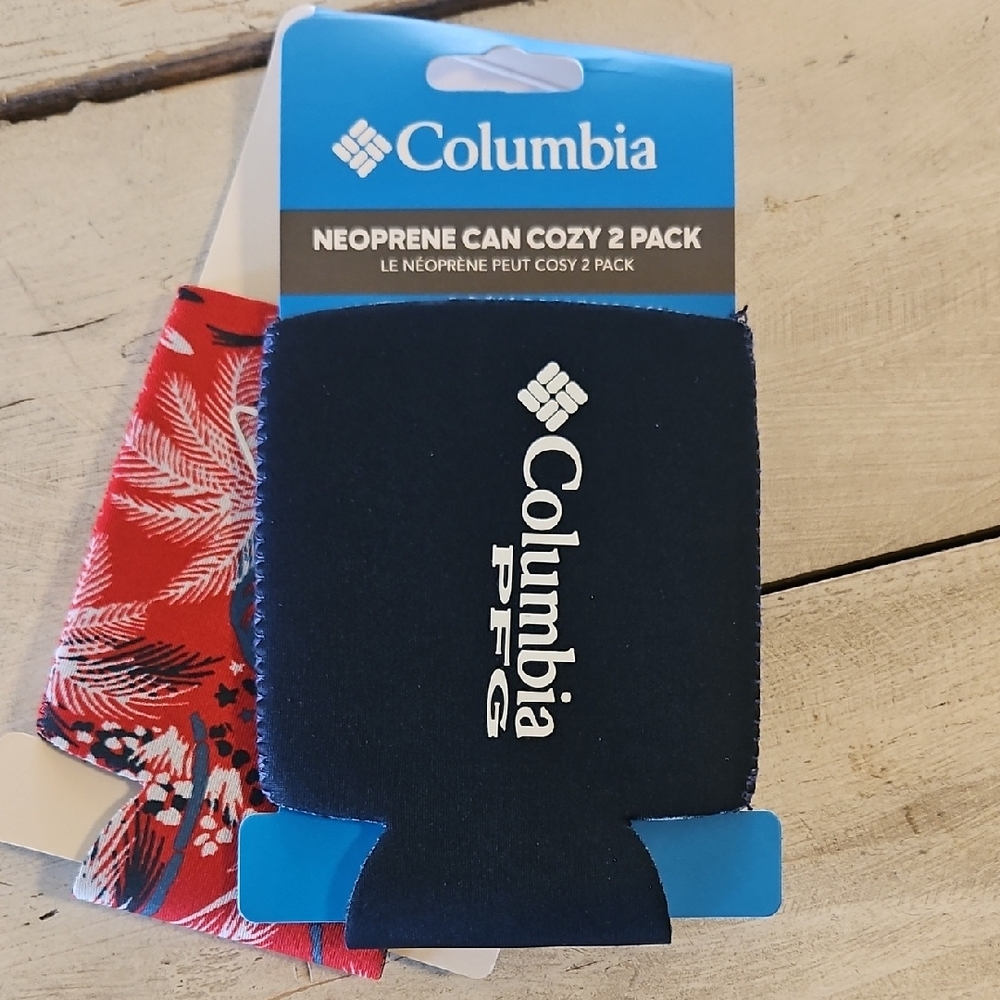 Columbia Red and White Can Cozy